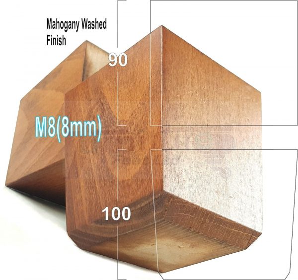 4x BLOCK WOOD SOFA LEGS 100mm High CHAIR FURNITURE REPLACEMENT FEET M8(8mm) - Image 24