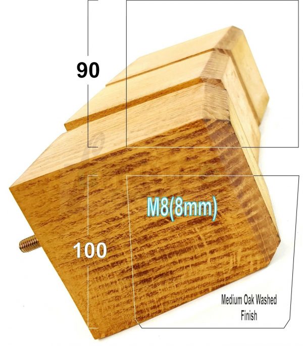 4x BLOCK WOOD SOFA LEGS 100mm High CHAIR FURNITURE REPLACEMENT FEET M8(8mm) - Image 22