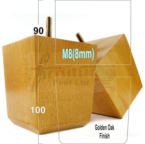 4x BLOCK WOOD SOFA LEGS 100mm High CHAIR FURNITURE REPLACEMENT FEET M8(8mm) - Image 21
