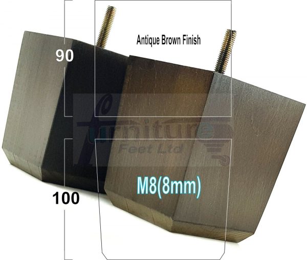 4x BLOCK WOOD SOFA LEGS 100mm High CHAIR FURNITURE REPLACEMENT FEET M8(8mm) - Image 13