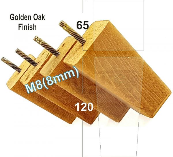 4x BLOCK WOODEN SOFA LEGS 120mm High CHAIR REPLACEMENT FURNITURE FEET M8(8mm) - Image 9