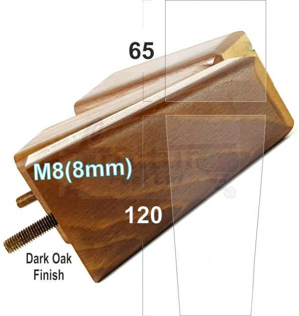 4x BLOCK WOODEN SOFA LEGS 120mm High CHAIR REPLACEMENT FURNITURE FEET M8(8mm) - Image 5