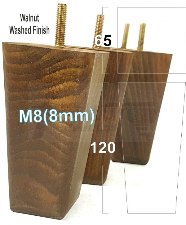 4x BLOCK WOODEN SOFA LEGS 120mm High CHAIR REPLACEMENT FURNITURE FEET M8(8mm) - Image 8