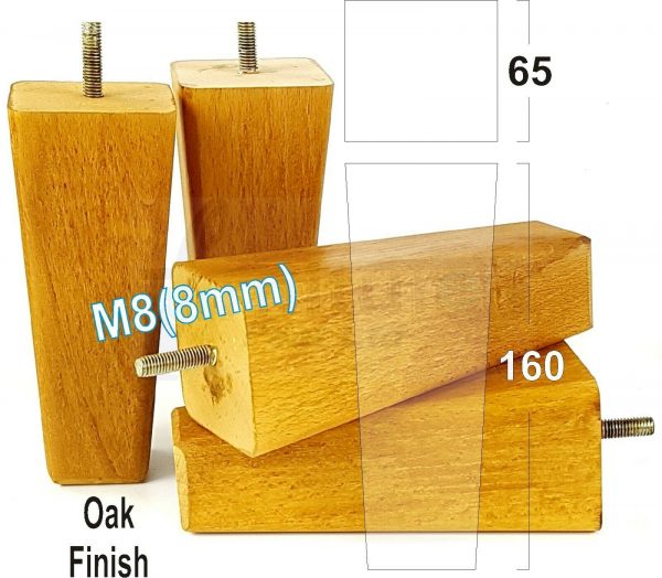 4x BLOCK WOODEN SOFA LEGS 160mm High CHAIR REPLACEMENT FURNITURE FEET M8(8mm) - Image 14