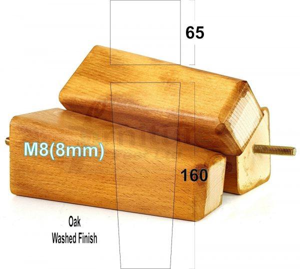 4x BLOCK WOODEN SOFA LEGS 160mm High CHAIR REPLACEMENT FURNITURE FEET M8(8mm) - Image 15