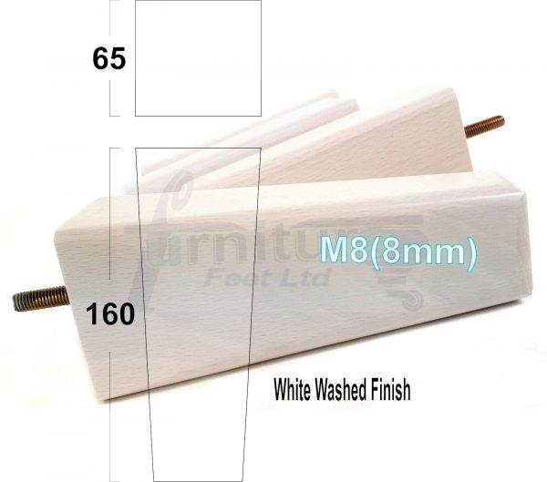 4x BLOCK WOODEN SOFA LEGS 160mm High CHAIR REPLACEMENT FURNITURE FEET M8(8mm) - Image 19