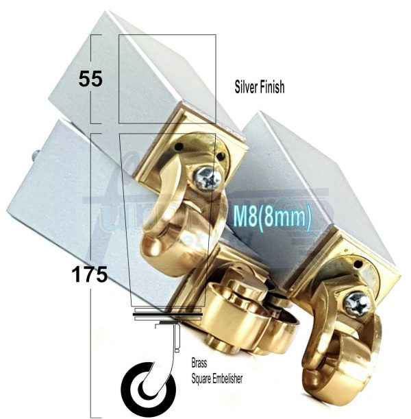 4x BRASS CASTOR LEGS 175mm High CHAIR REPLACEMENT SETTEE FURNITURE FEET M8(8mm) - Image 25