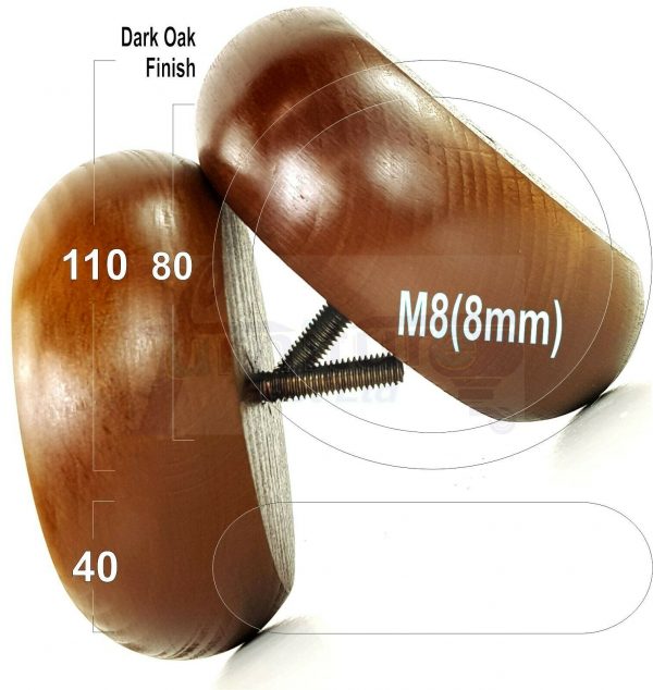 4x BUN WOOD FURNITURE CHAIR LEGS 40mm High SETTEE REPLACEMENT SOFA FEET M8(8mm) - Image 15