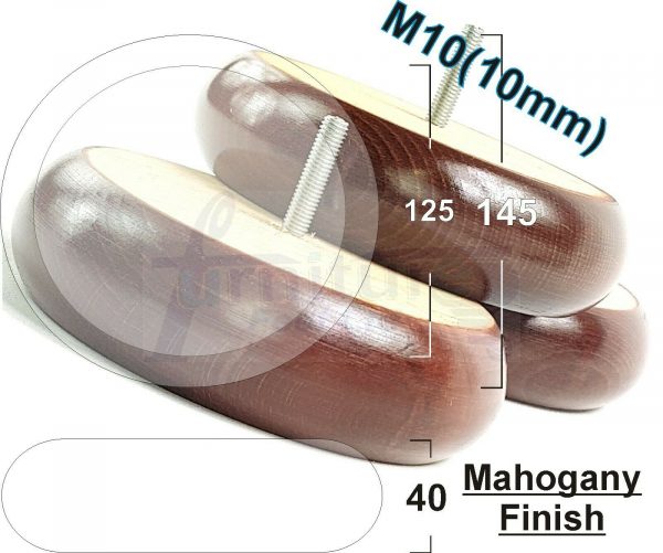 4x BUN WOOD REPLACEMENT FURNITURE CHAIR LEGS M10(10mm) - SETTEE FEET 40mm HIGH - Image 17