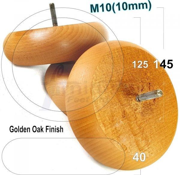 4x BUN WOOD REPLACEMENT FURNITURE CHAIR LEGS M10(10mm) - SETTEE FEET 40mm HIGH - Image 16