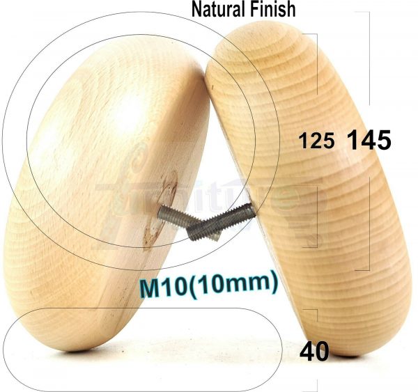 4x BUN WOOD REPLACEMENT FURNITURE CHAIR LEGS M10(10mm) - SETTEE FEET 40mm HIGH - Image 20