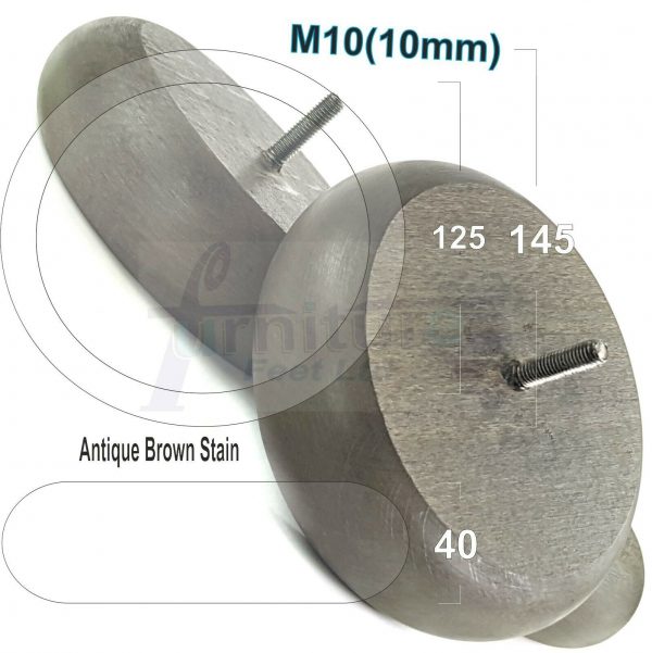 4x BUN WOOD REPLACEMENT FURNITURE CHAIR LEGS M10(10mm) - SETTEE FEET 40mm HIGH - Image 10
