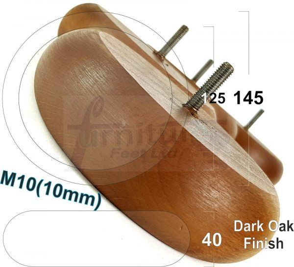 4x BUN WOOD REPLACEMENT FURNITURE CHAIR LEGS M10(10mm) - SETTEE FEET 40mm HIGH - Image 13