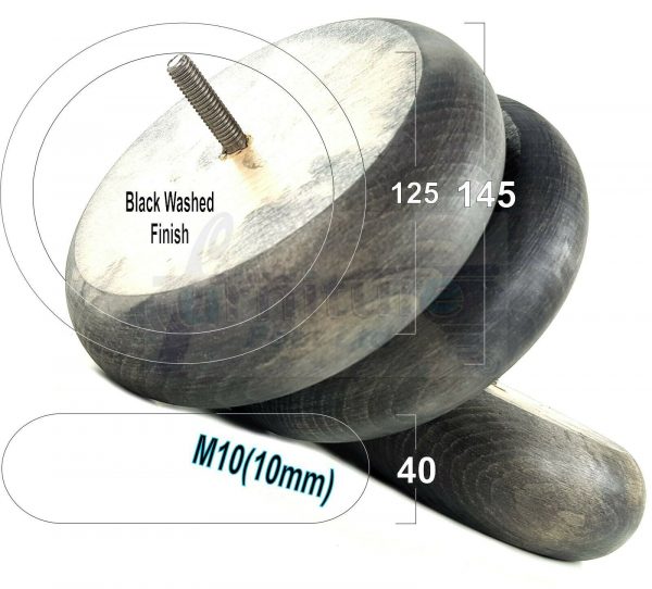 4x BUN WOOD REPLACEMENT FURNITURE CHAIR LEGS M10(10mm) - SETTEE FEET 40mm HIGH - Image 12