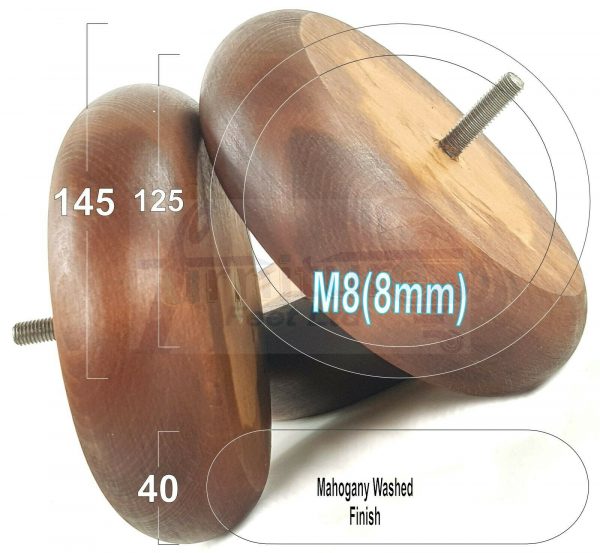 4x BUN WOOD SETTEE LEGS 40mm High CHAIR REPLACEMENT SOFA FURNITURE FEET M8(8mm) - Image 20