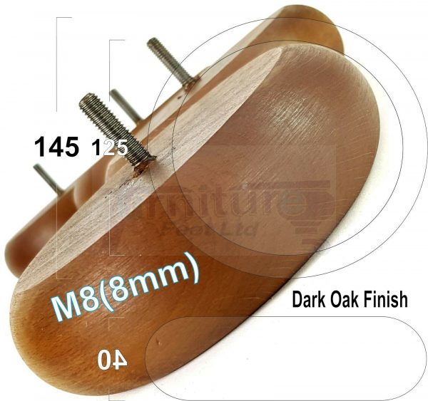 4x BUN WOOD SETTEE LEGS 40mm High CHAIR REPLACEMENT SOFA FURNITURE FEET M8(8mm) - Image 14