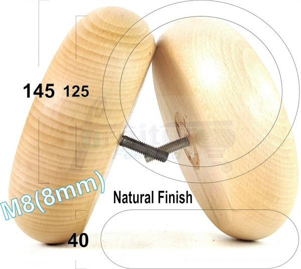 4x BUN WOOD SETTEE LEGS 40mm High CHAIR REPLACEMENT SOFA FURNITURE FEET M8(8mm) - Image 21