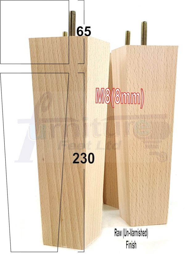 4x Block Wood Replacement Furniture Sofa Legs M8 Chair, Sofa, Settee Feet 230mm - Image 29