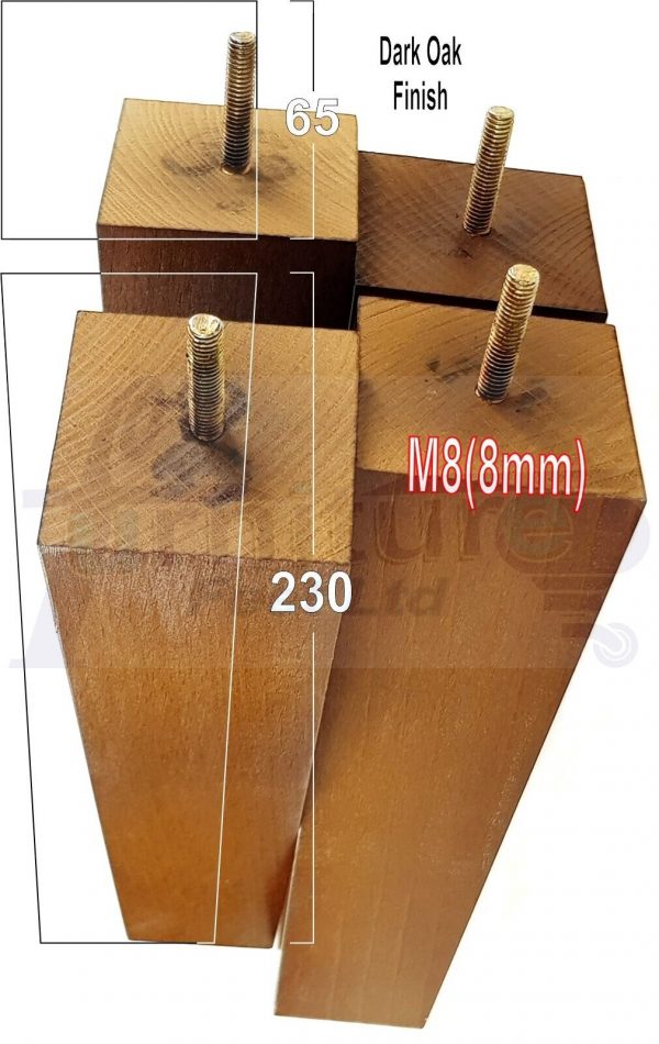 4x Block Wood Replacement Furniture Sofa Legs M8 Chair, Sofa, Settee Feet 230mm - Image 16