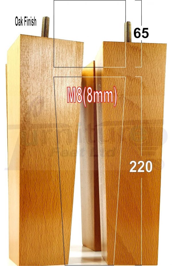 4x Block Wood Replacement Furniture Sofa Legs M8 Chair, Sofa, Settee Feet 230mm - Image 26
