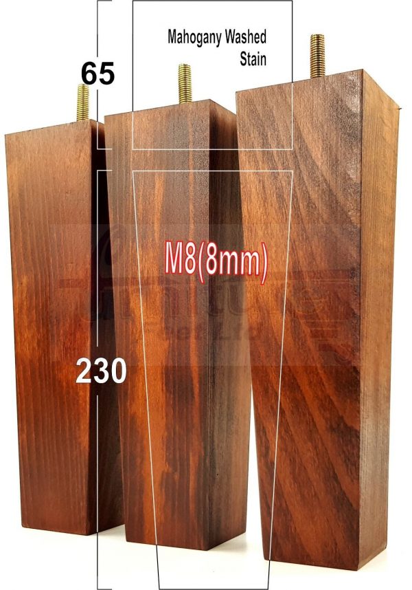 4x Block Wood Replacement Furniture Sofa Legs M8 Chair, Sofa, Settee Feet 230mm - Image 23