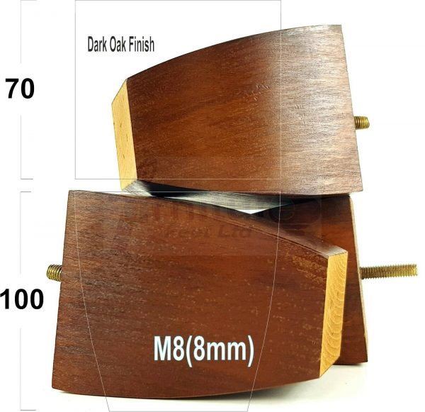 4x CHAIR REPLACEMENT BLOCK WOODEN SETTEE LEGS 100mm High FURNITURE FEET M8(8mm) - Image 12