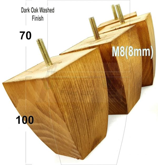 4x CHAIR REPLACEMENT BLOCK WOODEN SETTEE LEGS 100mm High FURNITURE FEET M8(8mm) - Image 13