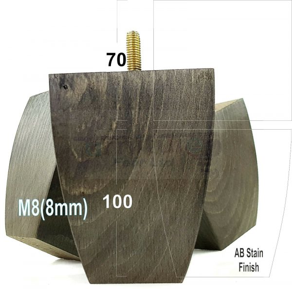 4x CHAIR REPLACEMENT BLOCK WOODEN SETTEE LEGS 100mm High FURNITURE FEET M8(8mm) - Image 9
