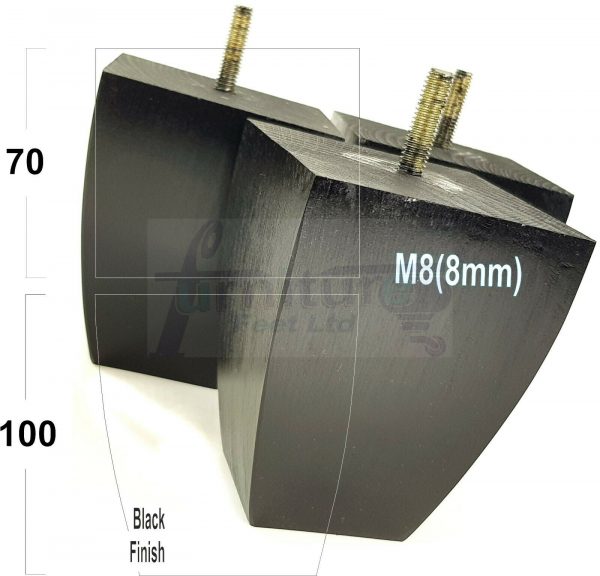 4x CHAIR REPLACEMENT BLOCK WOODEN SETTEE LEGS 100mm High FURNITURE FEET M8(8mm) - Image 10