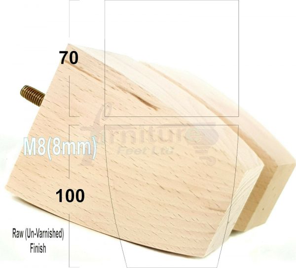 4x CHAIR REPLACEMENT BLOCK WOODEN SETTEE LEGS 100mm High FURNITURE FEET M8(8mm) - Image 21
