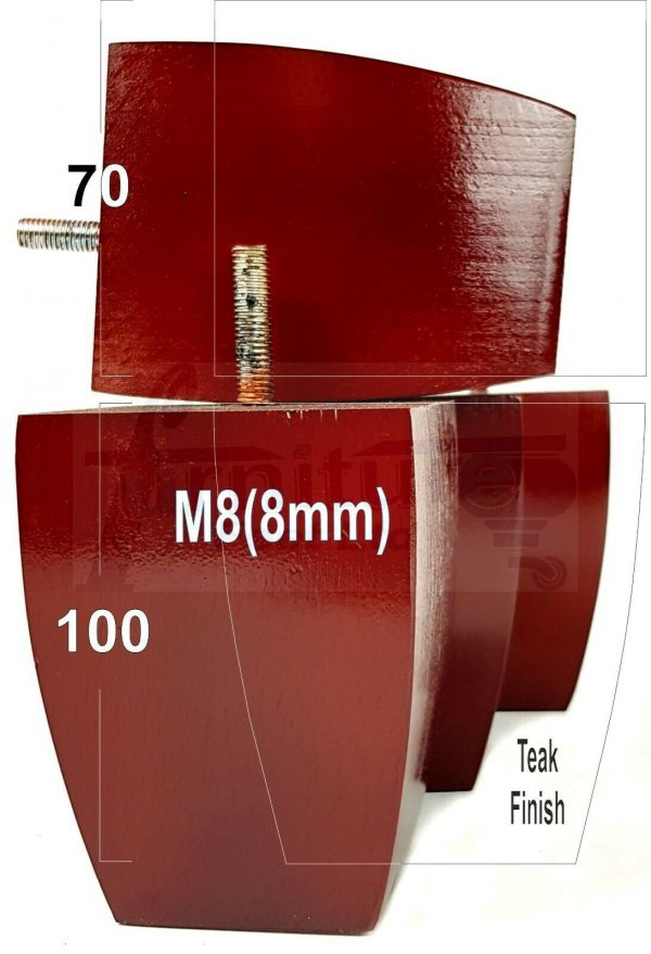 4x CHAIR REPLACEMENT BLOCK WOODEN SETTEE LEGS 100mm High FURNITURE FEET M8(8mm) - Image 23