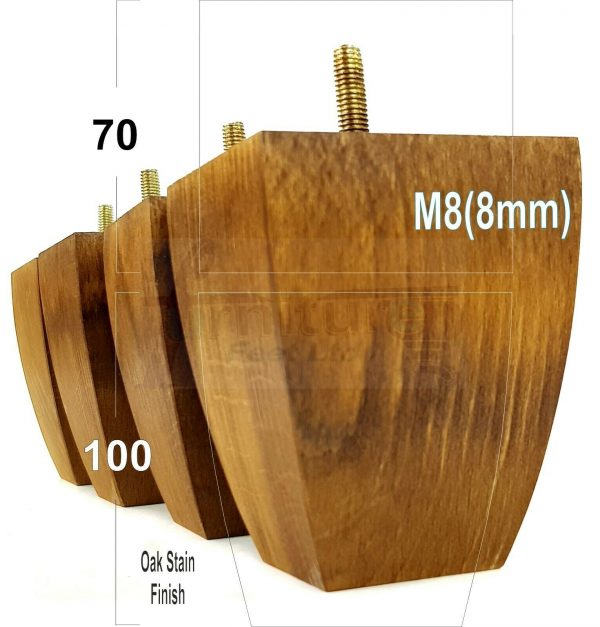 4x CHAIR REPLACEMENT BLOCK WOODEN SETTEE LEGS 100mm High FURNITURE FEET M8(8mm) - Image 14