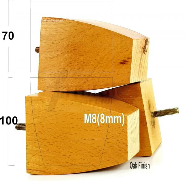 4x CHAIR REPLACEMENT BLOCK WOODEN SETTEE LEGS 100mm High FURNITURE FEET M8(8mm) - Image 22