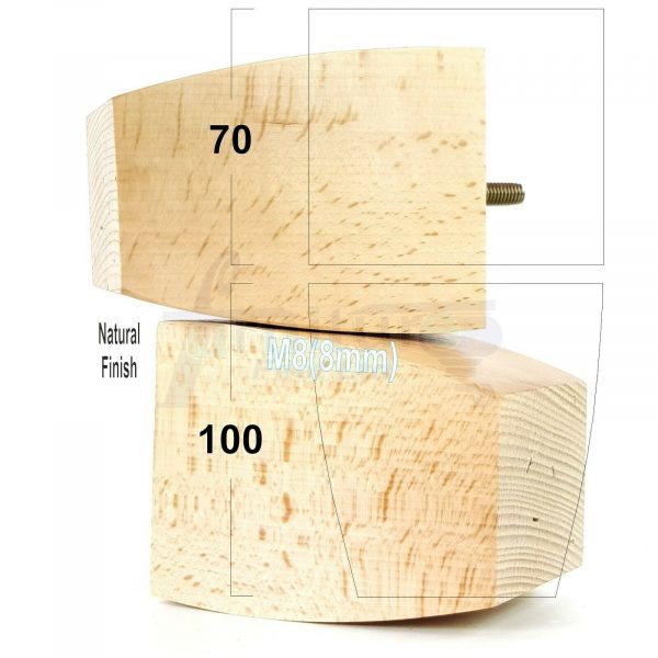 4x CHAIR REPLACEMENT BLOCK WOODEN SETTEE LEGS 100mm High FURNITURE FEET M8(8mm) - Image 20