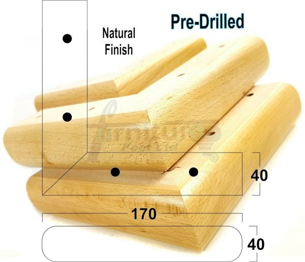 4x Corner Settee Legs 40mm High Chair Furniture Replacement Feet (Pre-Drilled) - Image 26