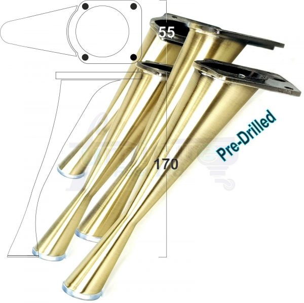 4x Metal Furniture Legs 170mm High Self-Fix for Screws Modern Feet Sofa Chair Cabinet Bed - Image 8