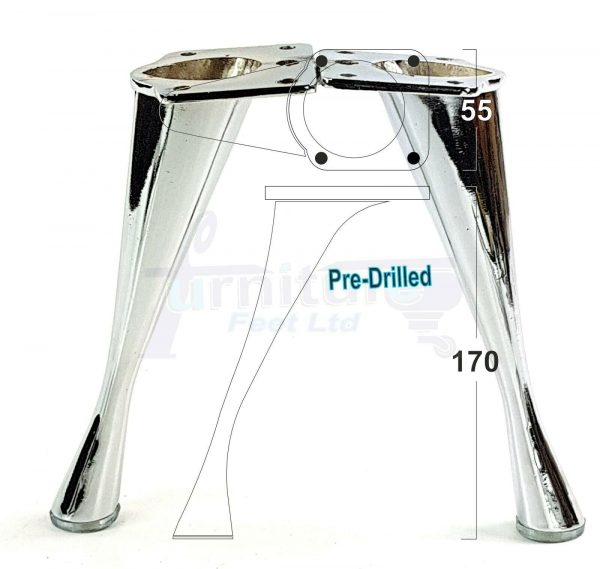 4x Metal Furniture Legs 170mm High Self-Fix for Screws Modern Feet Sofa Chair Cabinet Bed - Image 7