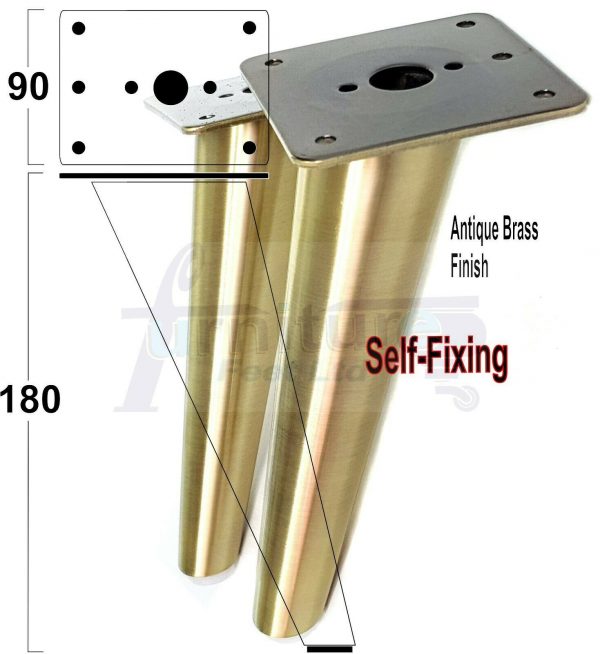 4x METAL FURNITURE LEGS 180mm HIGH SELF-FIXING FEET FOR SOFA CHAIR CABINETS BED - Image 11