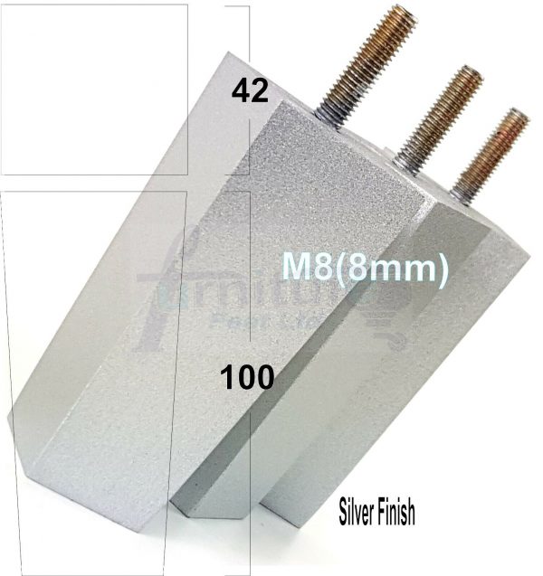 4x REPLACEMENT BLOCK WOOD SETTEE LEGS 100mm High SOFA FURNITURE FEET M8(8mm) - Image 27
