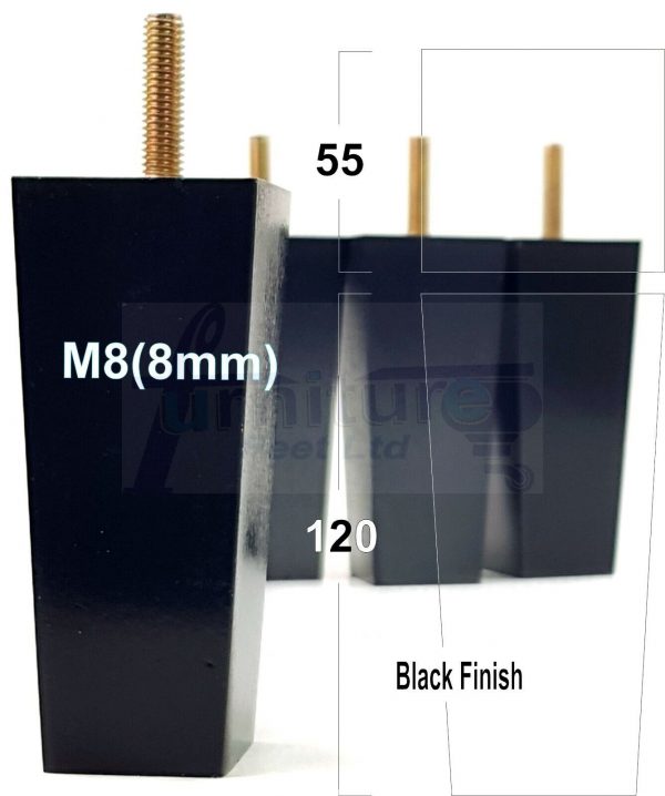 4x REPLACEMENT BLOCK WOOD SETTEE LEGS 120mm High SOFA FURNITURE FEET M8(8mm) - Image 12