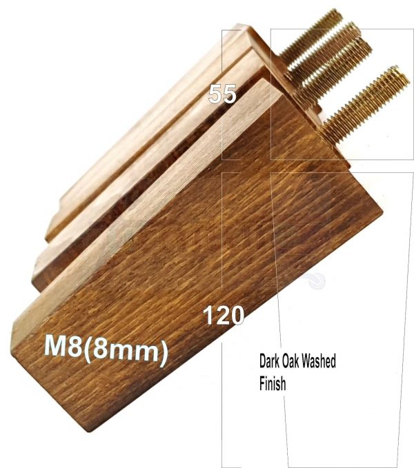 4x REPLACEMENT BLOCK WOOD SETTEE LEGS 120mm High SOFA FURNITURE FEET M8(8mm) - Image 15