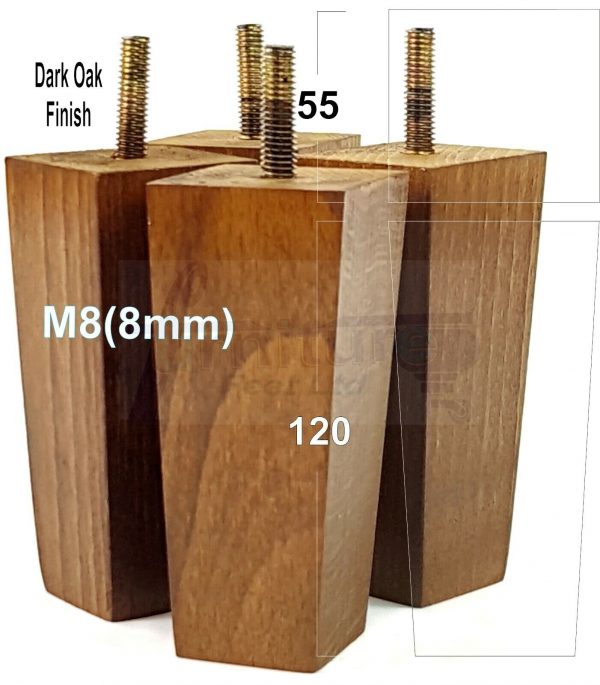 4x REPLACEMENT BLOCK WOOD SETTEE LEGS 120mm High SOFA FURNITURE FEET M8(8mm) - Image 14