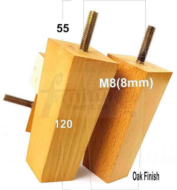 4x REPLACEMENT BLOCK WOOD SETTEE LEGS 120mm High SOFA FURNITURE FEET M8(8mm) - Image 23