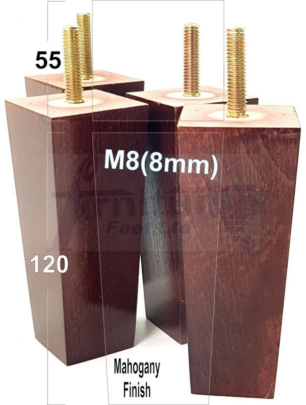 4x REPLACEMENT BLOCK WOOD SETTEE LEGS 120mm High SOFA FURNITURE FEET M8(8mm) - Image 20