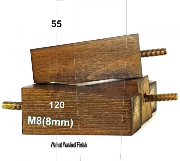 4x REPLACEMENT BLOCK WOOD SETTEE LEGS 120mm High SOFA FURNITURE FEET M8(8mm) - Image 17