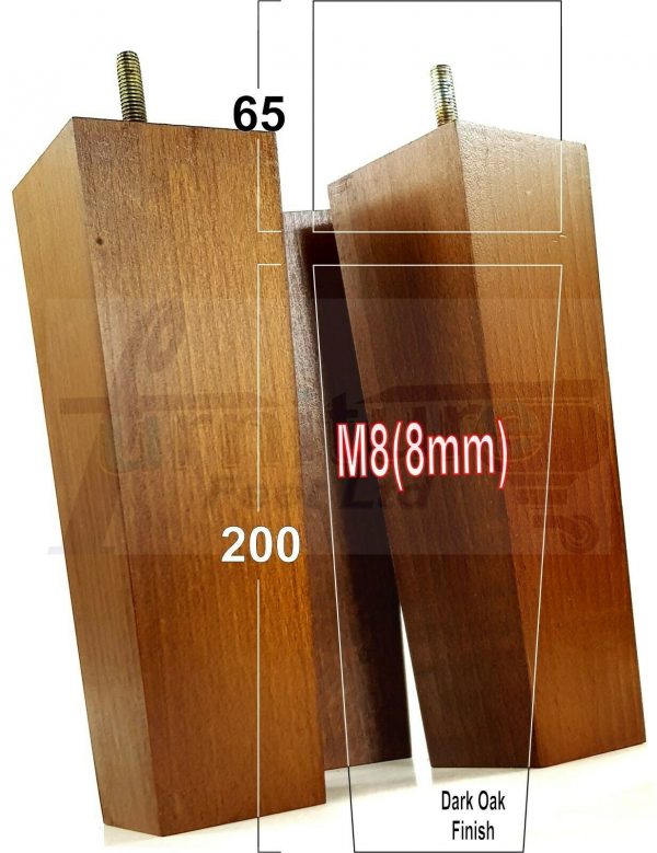 4x REPLACEMENT BLOCK WOODEN FURNITURE SOFA LEGS M8(8mm) CHAIR FEET 200mm HIGH - Image 15