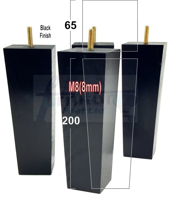 4x REPLACEMENT BLOCK WOODEN FURNITURE SOFA LEGS M8(8mm) CHAIR FEET 200mm HIGH - Image 13
