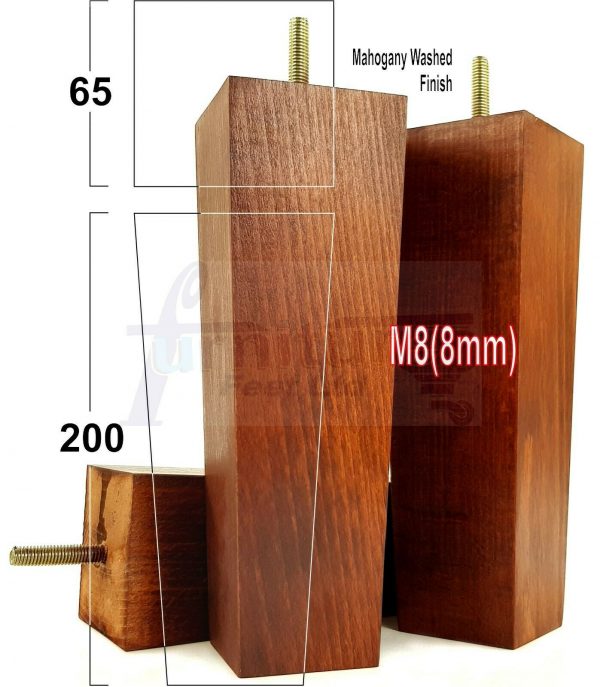 4x REPLACEMENT BLOCK WOODEN FURNITURE SOFA LEGS M8(8mm) CHAIR FEET 200mm HIGH - Image 21