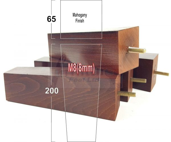 4x REPLACEMENT BLOCK WOODEN FURNITURE SOFA LEGS M8(8mm) CHAIR FEET 200mm HIGH - Image 19
