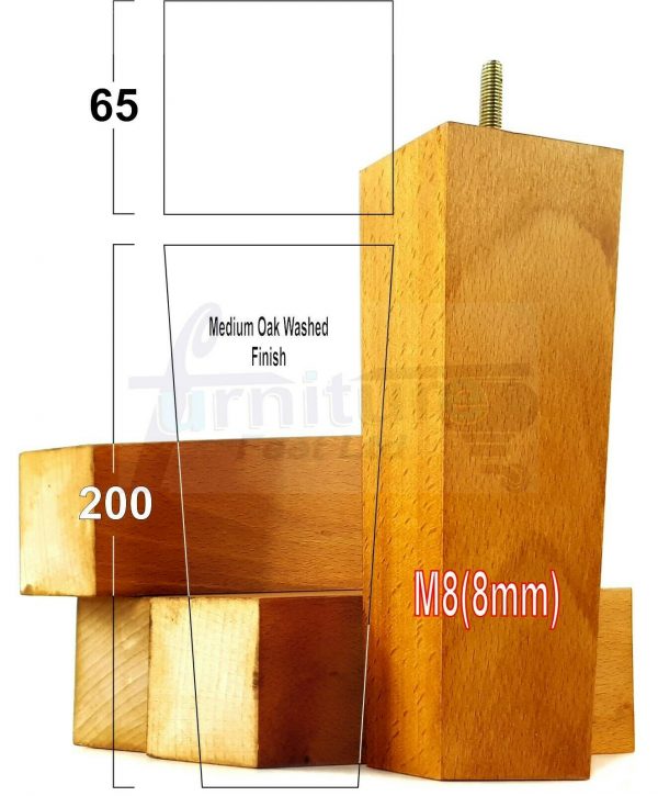 4x REPLACEMENT BLOCK WOODEN FURNITURE SOFA LEGS M8(8mm) CHAIR FEET 200mm HIGH - Image 22